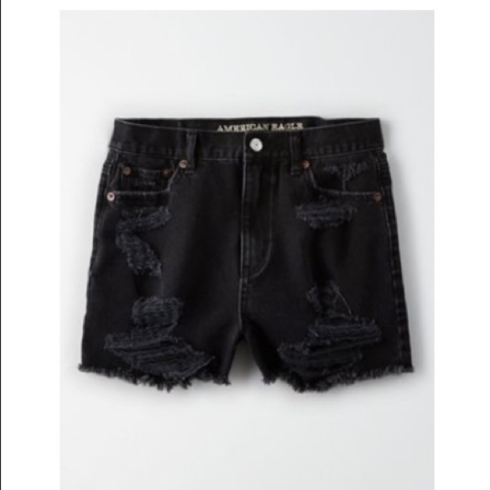 black high waisted denim shorts